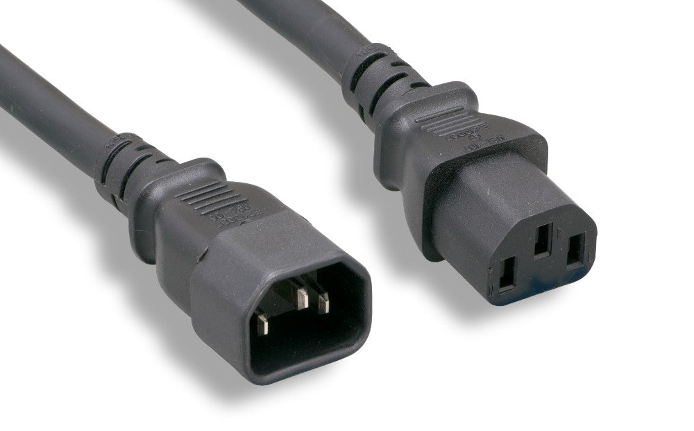 RiteAV Power Cord, C13/C14, 18AWG,  SVT, 10A, 250V, Black, 2FT