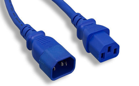 RiteAV Power Cord, C13/C14, 18AWG,  SJT, 10A, 250V, Blue, 10FT