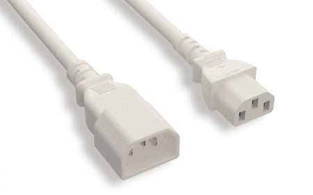 RiteAV Power Cord, C13/C14, 18AWG,  SJT, 10A, 250V, White, 4FT
