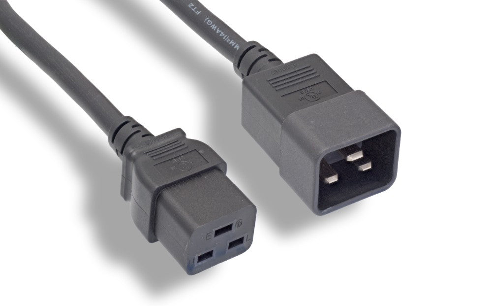 RiteAV Power Cord, C19/C20 12AWG 20A 250V, Black 15FT
