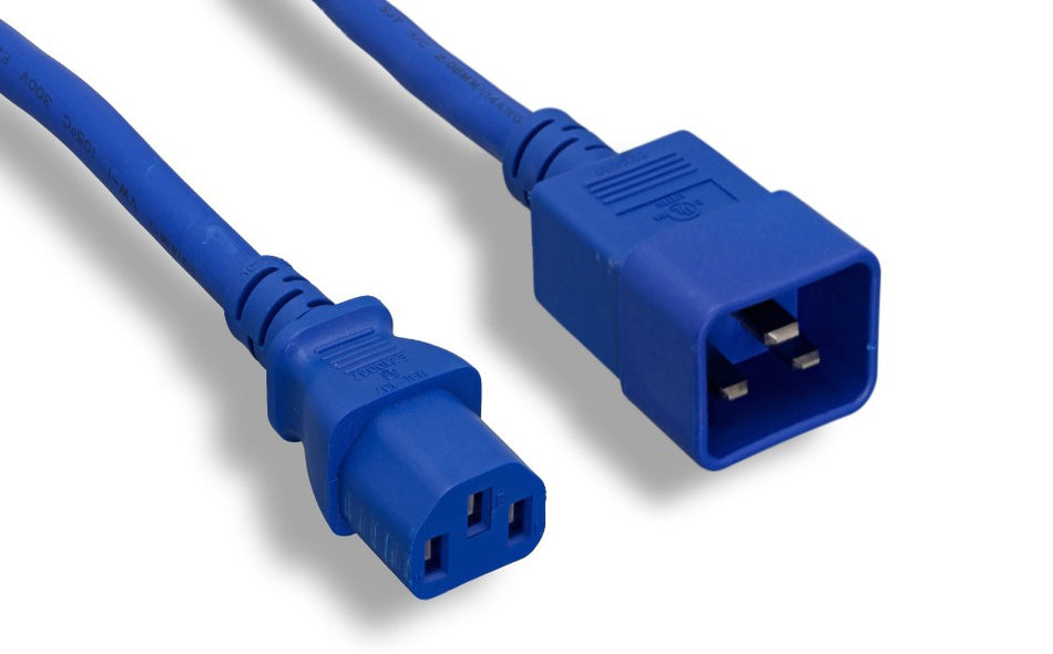 RiteAV Heavy-Duty Power Cord, C13/C20 14AWG SJT 15A/250V 6FT BLUE