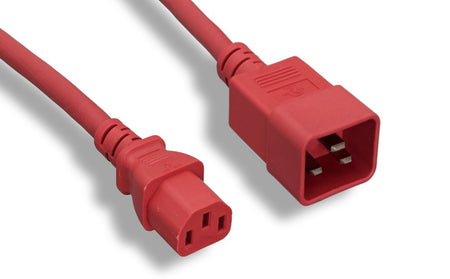 RiteAV Heavy-Duty Power Cord, C13/C20 14AWG SJT 15A/250V 3FT RED