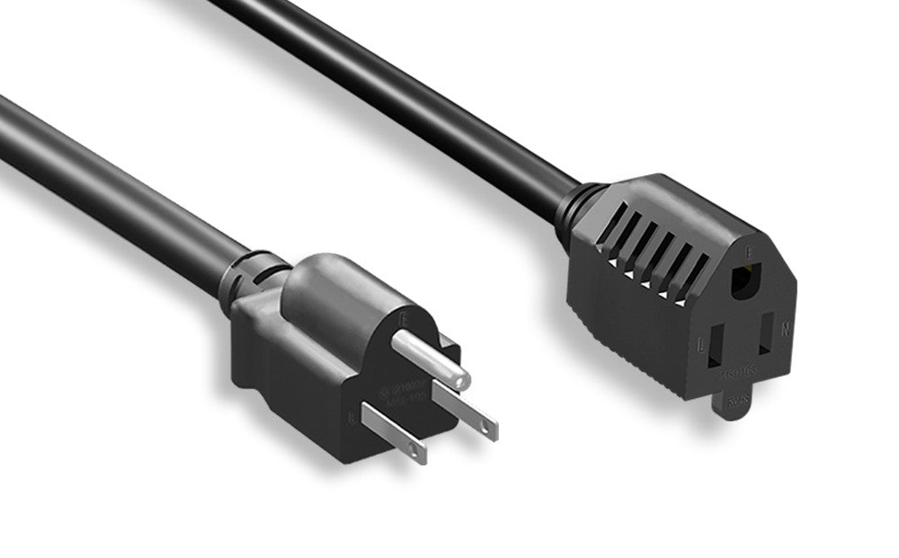 RiteAV Heavy-Duty Power Cord Extension, NEMA 5-15P/5-15R 14AWG, 15A 125V, 2FT