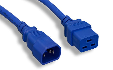 RiteAV Heavy-Duty Power Cord, C14/C19 14AWG SJT 15A/250V 4FT BLUE