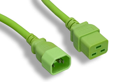 RiteAV Heavy-Duty Power Cord, C14/C19 14AWG SJT 15A/250V 10FT GREEN