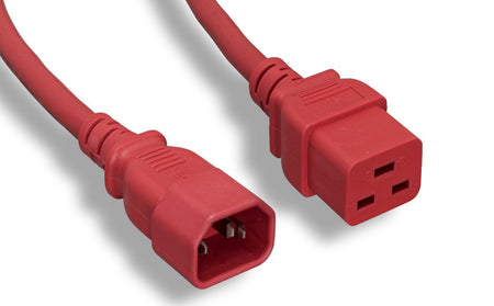 RiteAV Heavy-Duty Power Cord, C14/C19 14AWG SJT 15A/250V 10FT RED