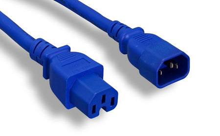RiteAV Heavy-Duty Power Cord, C14/C15 14AWG 3FT BLUE