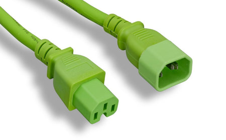 RiteAV Heavy-Duty Power Cord, C14/C15 14AWG 10FT GREEN