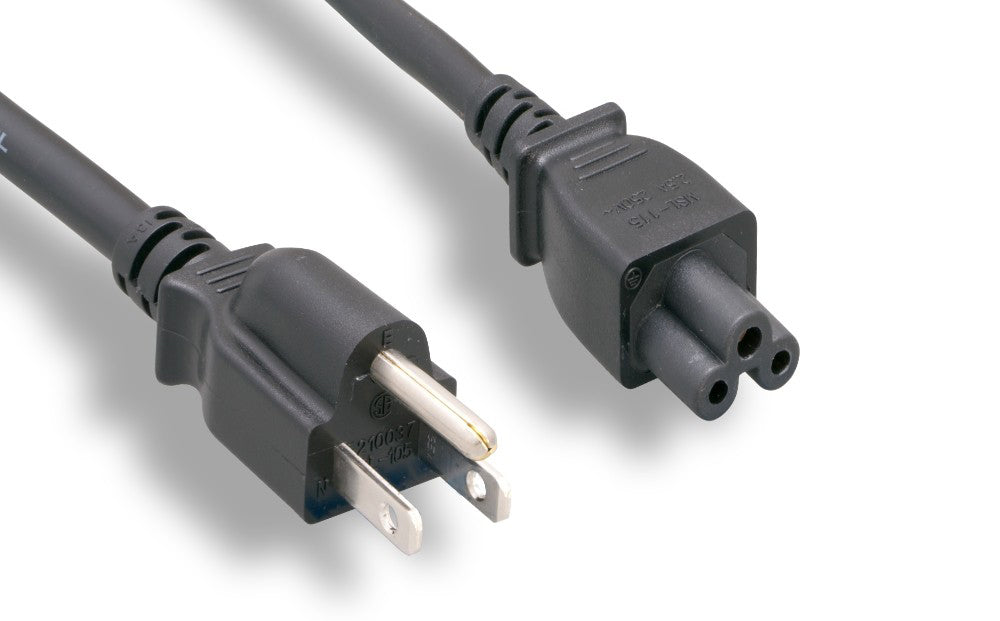 RiteAV US MIckeyMouse Power Cord, NEMA5-15P / C5, Black, 1FT