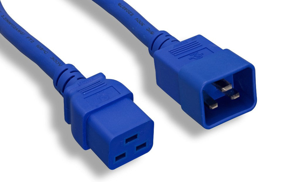 RiteAV Power Cord, C19/C20 12AWG 20A 250V 6FT BLUE