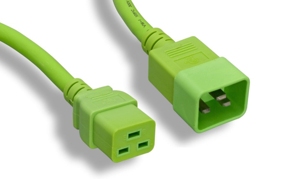 RiteAV Heavy Duty Power Cord, C19/C20 12AWG 20A 250V 10FT GREEN