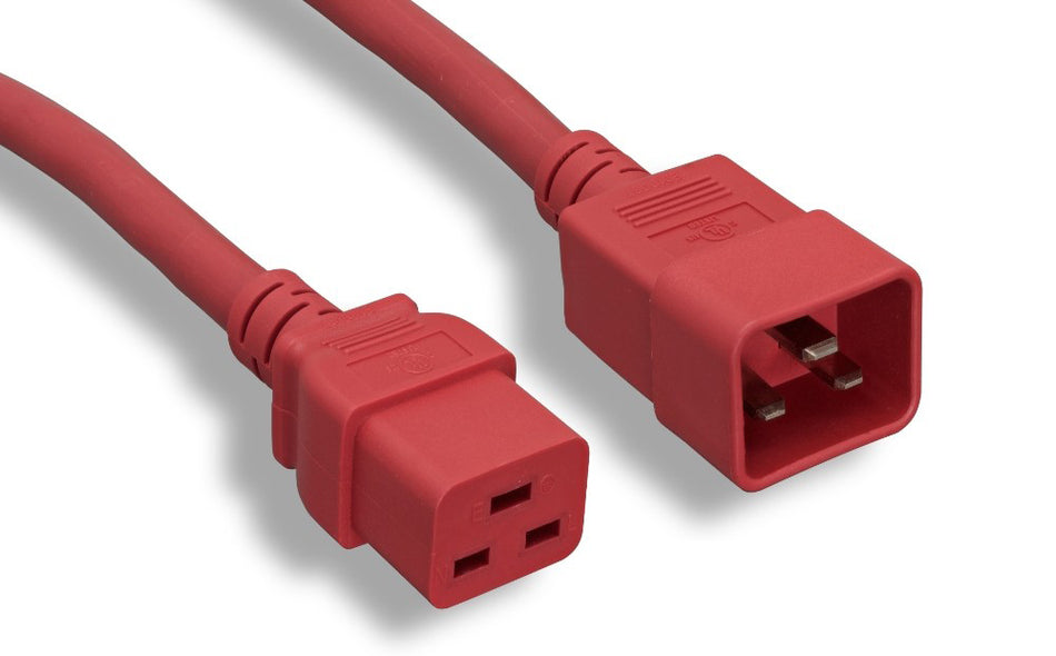 RiteAV Heavy Duty Power Cord, C19/C20 12AWG 20A 250V 6FT RED