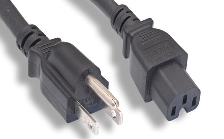 RiteAV Heavy Duty Power Cord 14AWG 15A 125V, NEMA5-15P / C15 SJT Black, 4FT