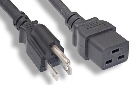 RiteAV Heavy-Duty Power Cord, NEMA5-15P / C19 15A 125V 14AWG Black, 8FT