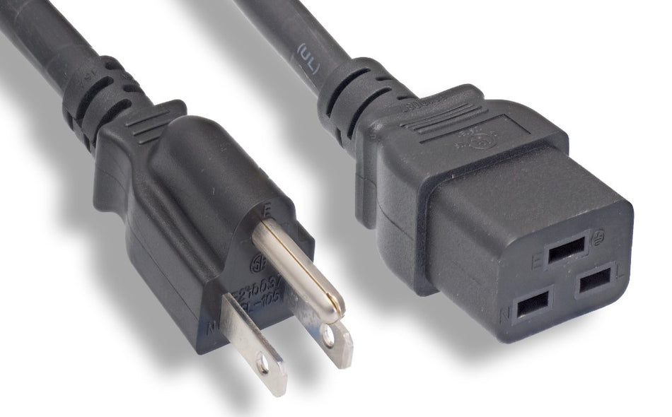 RiteAV Heavy Duty C19 to NEMA 5-15P AC Power Cord (Compatible with Cisco P/N CAB-US515P-C19-US=) 15A/125V 14 AWG NEMA 5-15P to IEC-60320-C19 15FT