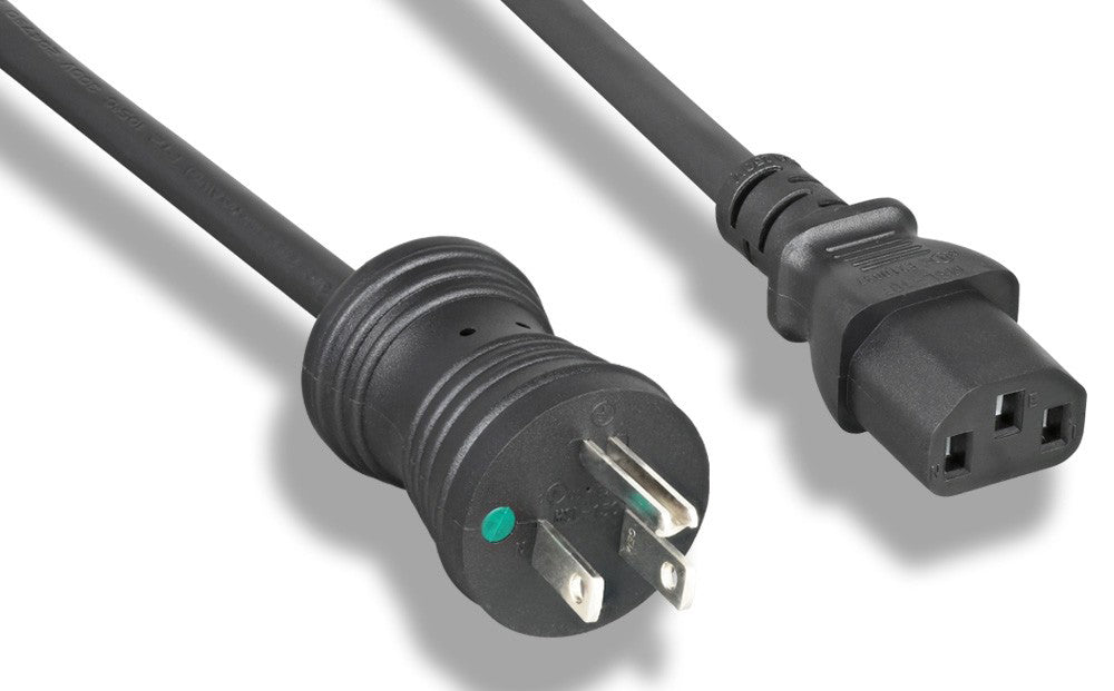 RiteAV Hospital Grade Heavy-Duty Power Cord Black, NEMA 5-15P/C13 16AWG 13A 125V, 6FT