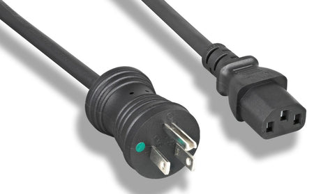 RiteAV Hospital Grade Heavy-Duty Power Cord Black, NEMA 5-15P/C13 16AWG 13A 125V, 6FT