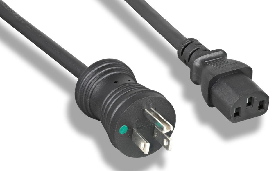 RiteAV Hospital Grade Heavy-Duty Power Cord Black, NEMA 5-15P/C13 16AWG 13A 125V, 6FT
