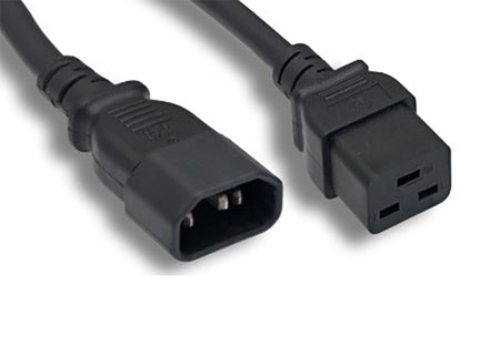 RiteAV Heavy-Duty Power Cord, C14/C19 14AWG SJT 15A/250V Black, 2FT