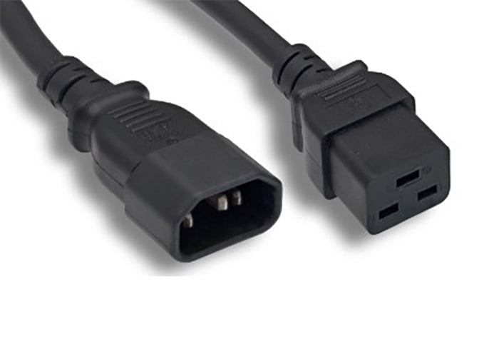 RiteAV Heavy-Duty Power Cord, C14/C19 14AWG SJT 15A/250V Black, 10FT