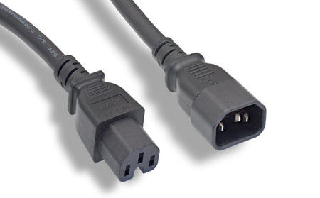 RiteAV Heavy-Duty Power Cord, C14/C15 14AWG 15A 250V Black, 10FT