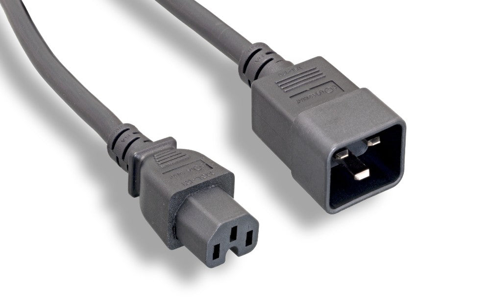 RiteAV Heavy-Duty Power Cord, C15/C20 14AWG 15A Black 6FT