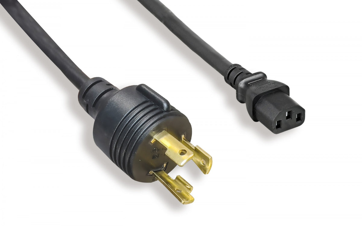 RiteAV Heavy Duty Locking Power Cord L6-30P/C13 14AWG 15A 300V 10FT
