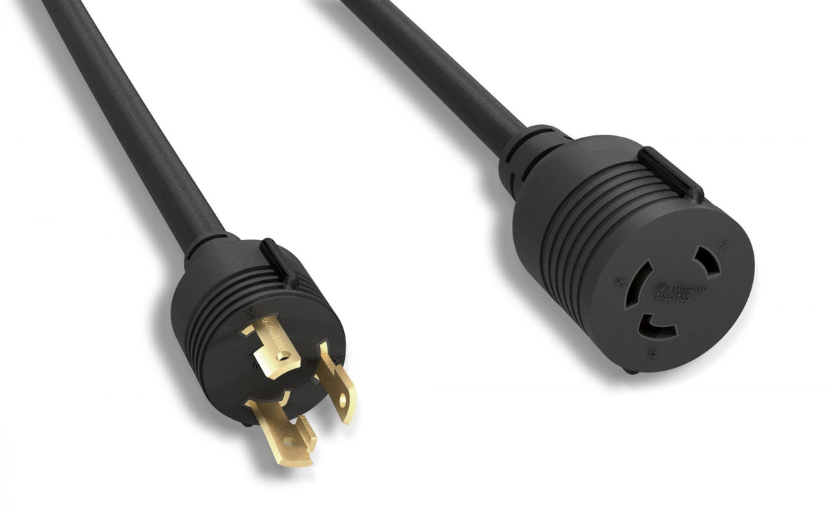 RiteAV Heavy Duty Locking Power Cord L6-30P/R 10AWG 30A 250V 25FT