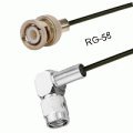 BNC-58 Male to SMA Male Right-Angle 36inch RG-58 Cable