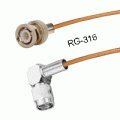 PIMFG BNC-58 Male to SMA Male Right-Angle 12inch RG-316 Cable