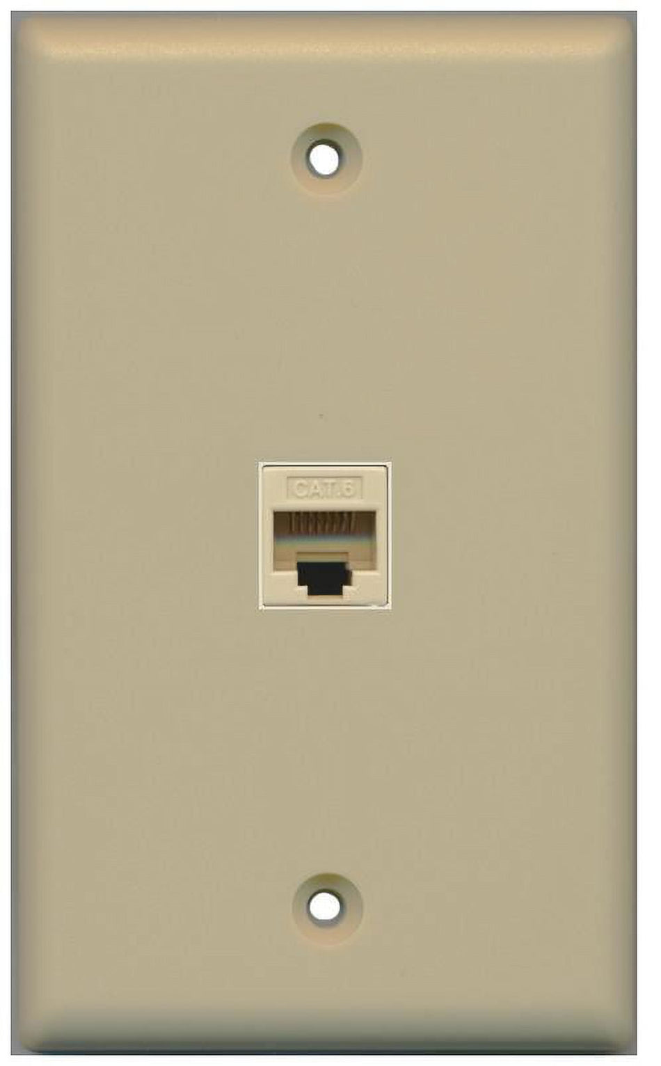 RiteAV 1 Gang 1 Port Cat6 Wall Plate - Ivory