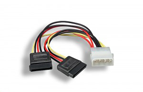 5.25" Male to SATA 15-Pin Female x 2 DC Power Adapter Y Cable