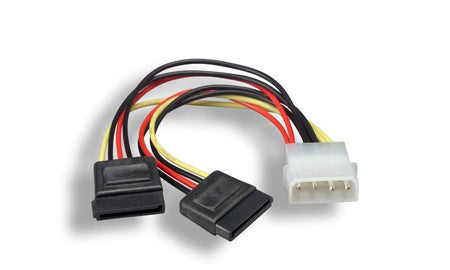 RiteAV 5.25" Male to SATA 15-Pin Female x 2 DC Power Adapter Y Cable (2 Pack)
