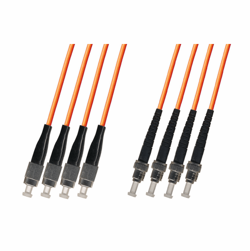 12M FC-ST Multimode Fiber Optic Cable 50/125 4-Strand