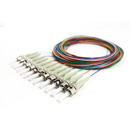 RiteAV 12 Strand Fiber Pigtail, OM1 - 62.5/125, Multmode Beige Boot ST/PC connectors, 3 meter