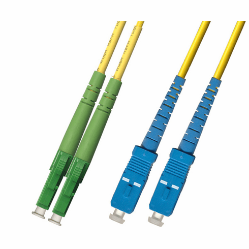 15M LC APC to SC UPC Duplex Singlemode Fiber Optic Cable 9/125