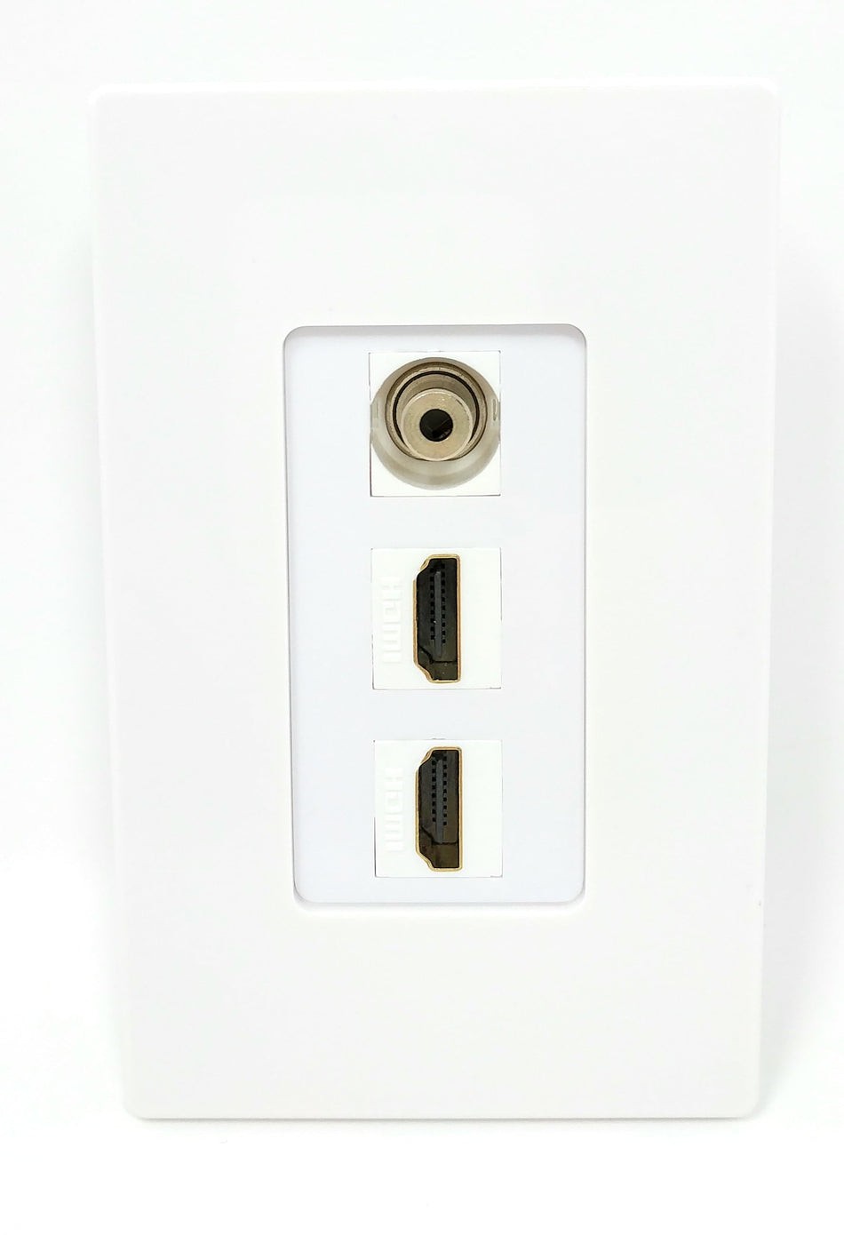 RiteAV - 1 3.5mm Audio/Headphone Jack and 2 HDMI Port Wall Plate Screwless Decorative