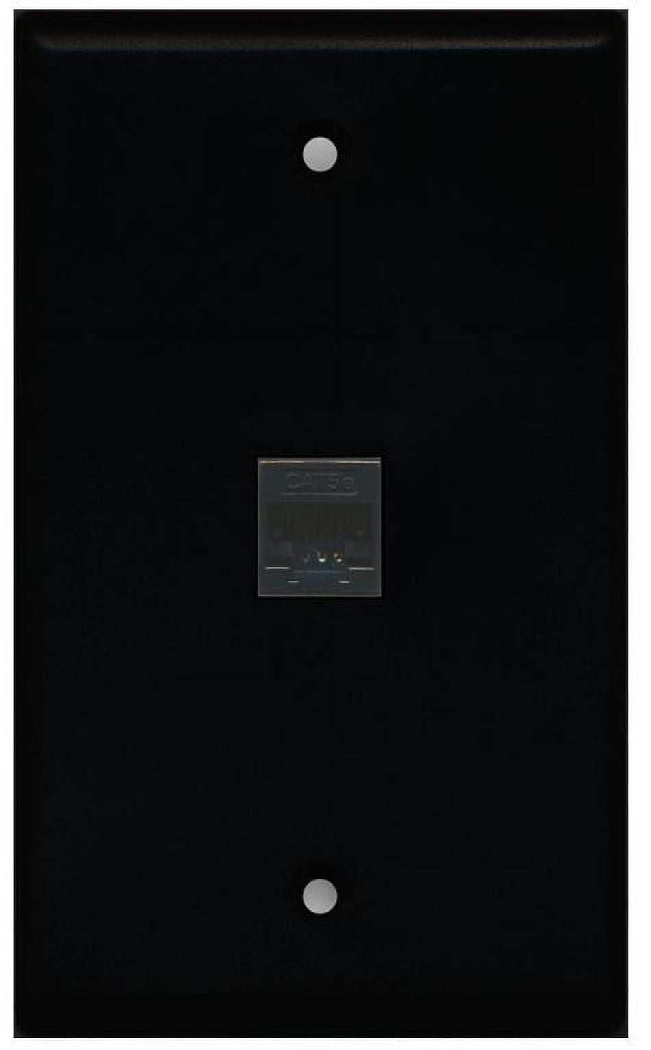 RiteAV 1 Gang 1 Port Cat5e Wall Plate - Black
