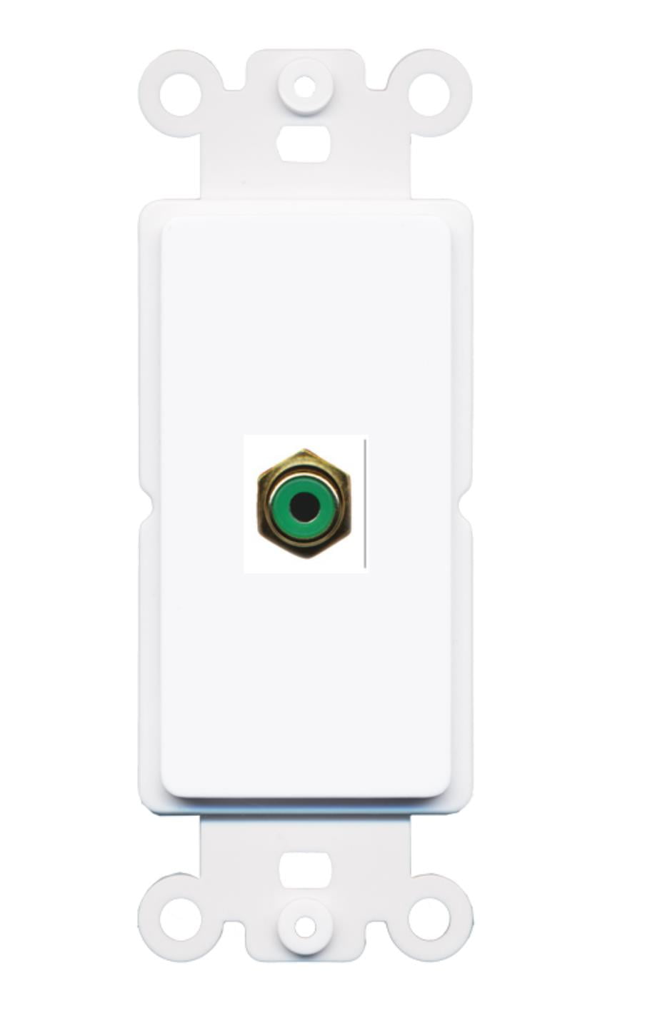 RiteAV - RCA Green Port Wall Plate Decorative (Rocker) White