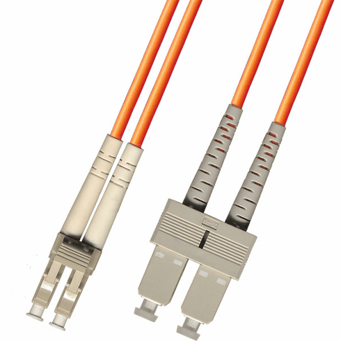 1M LC-SC Duplex Multimode Fiber Optic Cable 50/125 Plenum