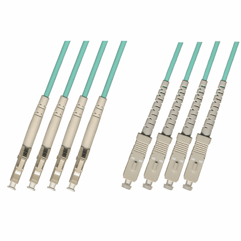 1M LC-SC Multimode Fiber Optic Cable 50/125 10 Gigabit 4 Strand (10GB)