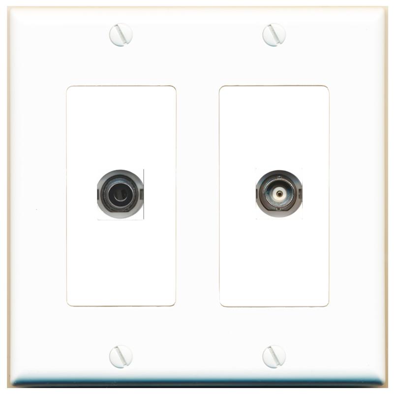 3.5mm BNC Wall Plate [White]