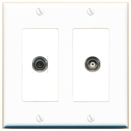 3.5mm BNC Wall Plate [White]