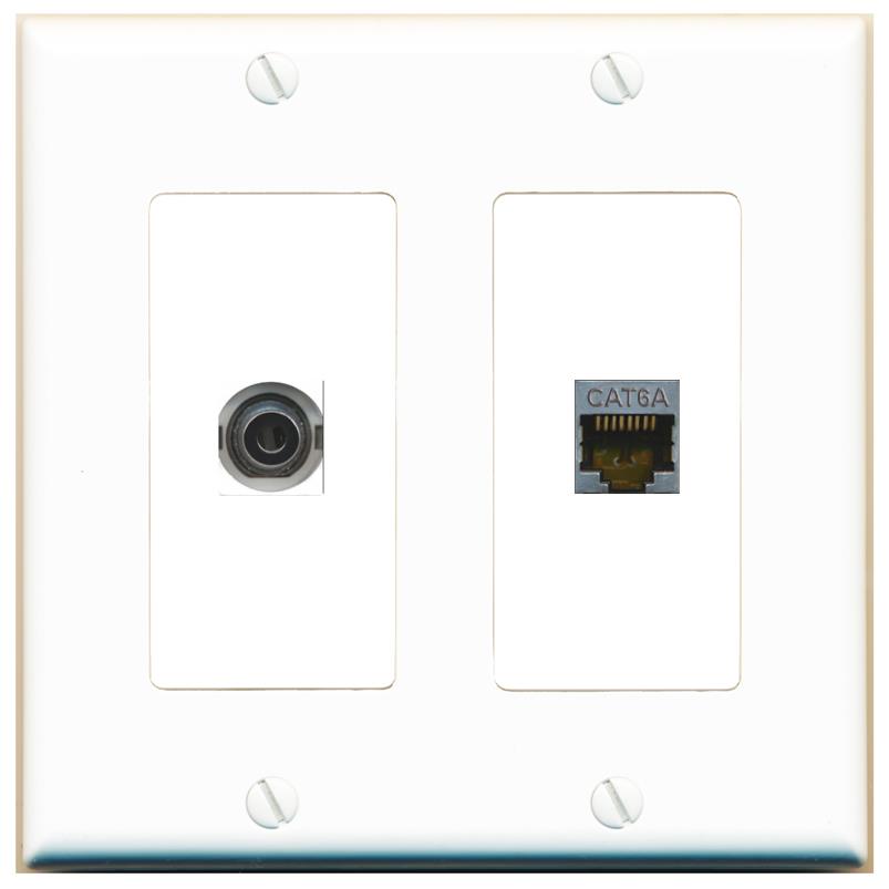 3.5mm CAT6A Wall Plate [White]