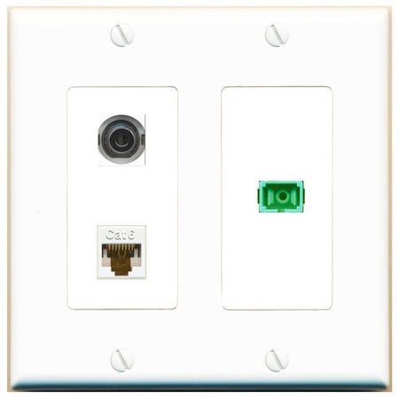 3.5mm CAT6 SC-APC-SX Wall Plate [White]