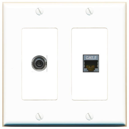 3.5mm CAT7 Wall Plate [White]
