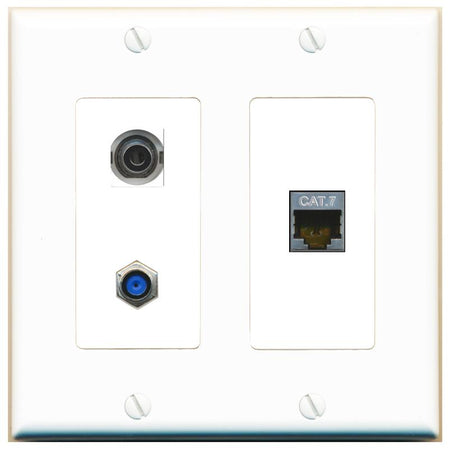 3.5mm CAT7 F81 Wall Plate [White]