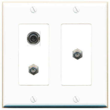 3.5mm 2 COAX Wall Plate [White]