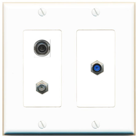 3.5mm COAX F81 Wall Plate [White]