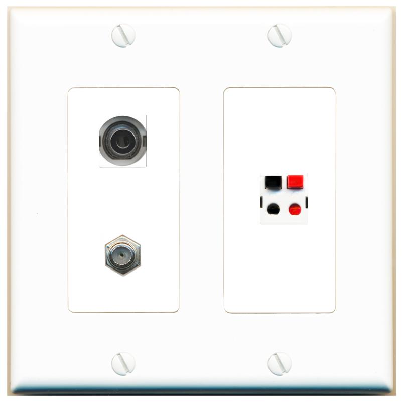 3.5mm COAX SPEAKER Wall Plate [White]